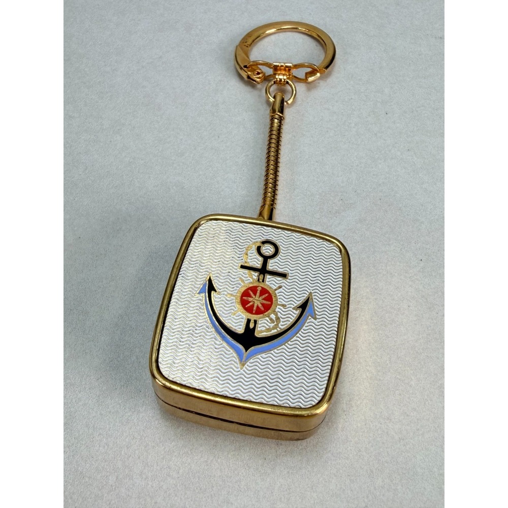 Vintage Sankyo Musical Keychain Anchor Sailboat Saints Go Marching In Japan